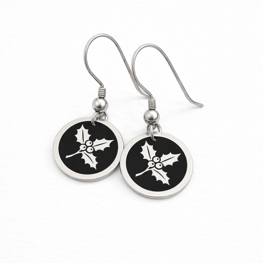 December Birthday Gift | Birth Month Flower Earrings | Holly | Born in December