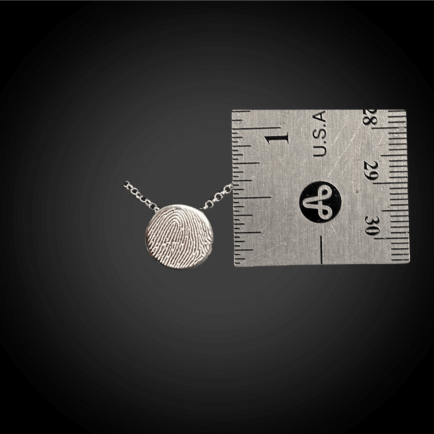 Dainty Round Shape Sterling Silver Fingerprint Necklace - Adorn Designs Jewelery