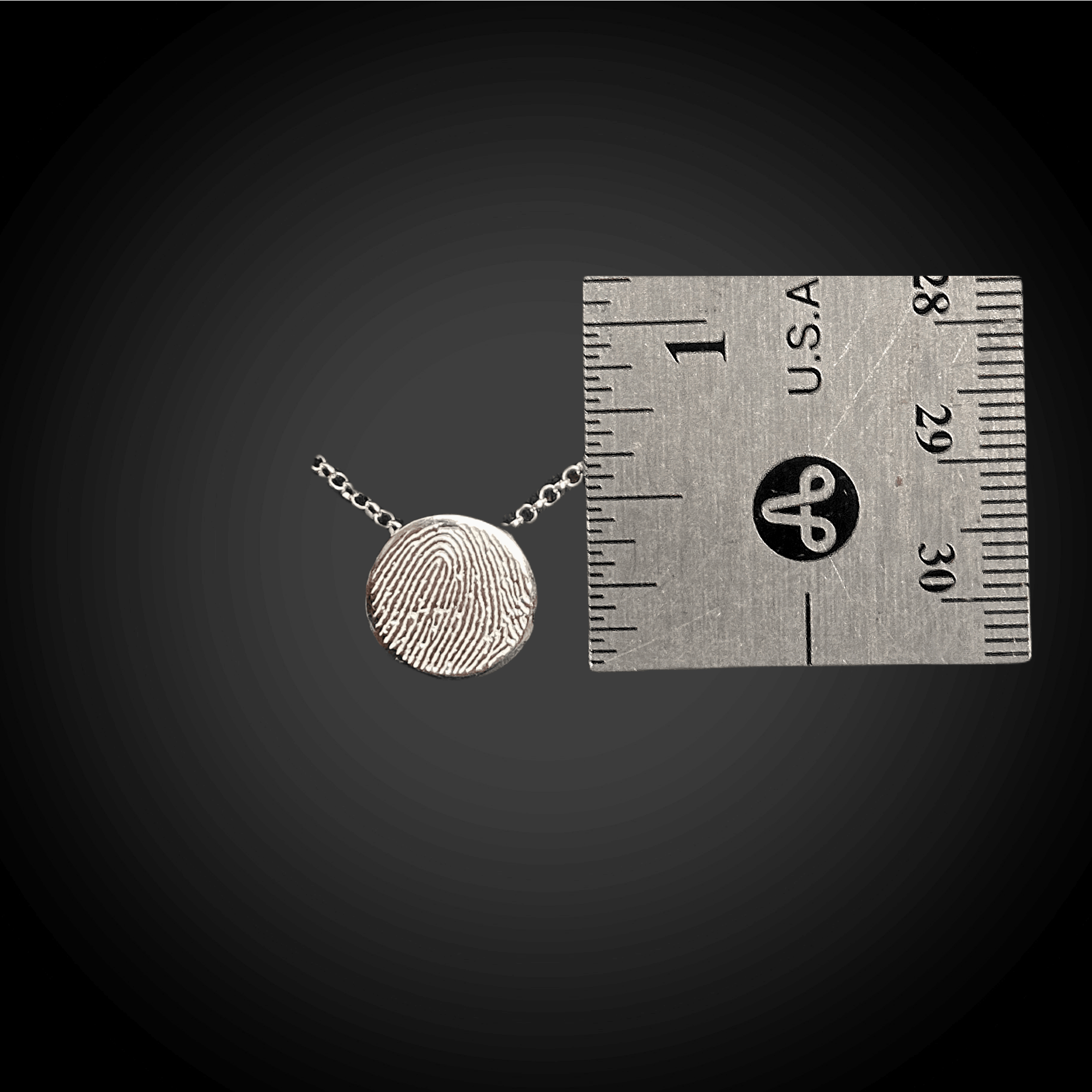 Dainty Round Shape Sterling Silver Fingerprint Necklace - Adorn Designs Jewelery