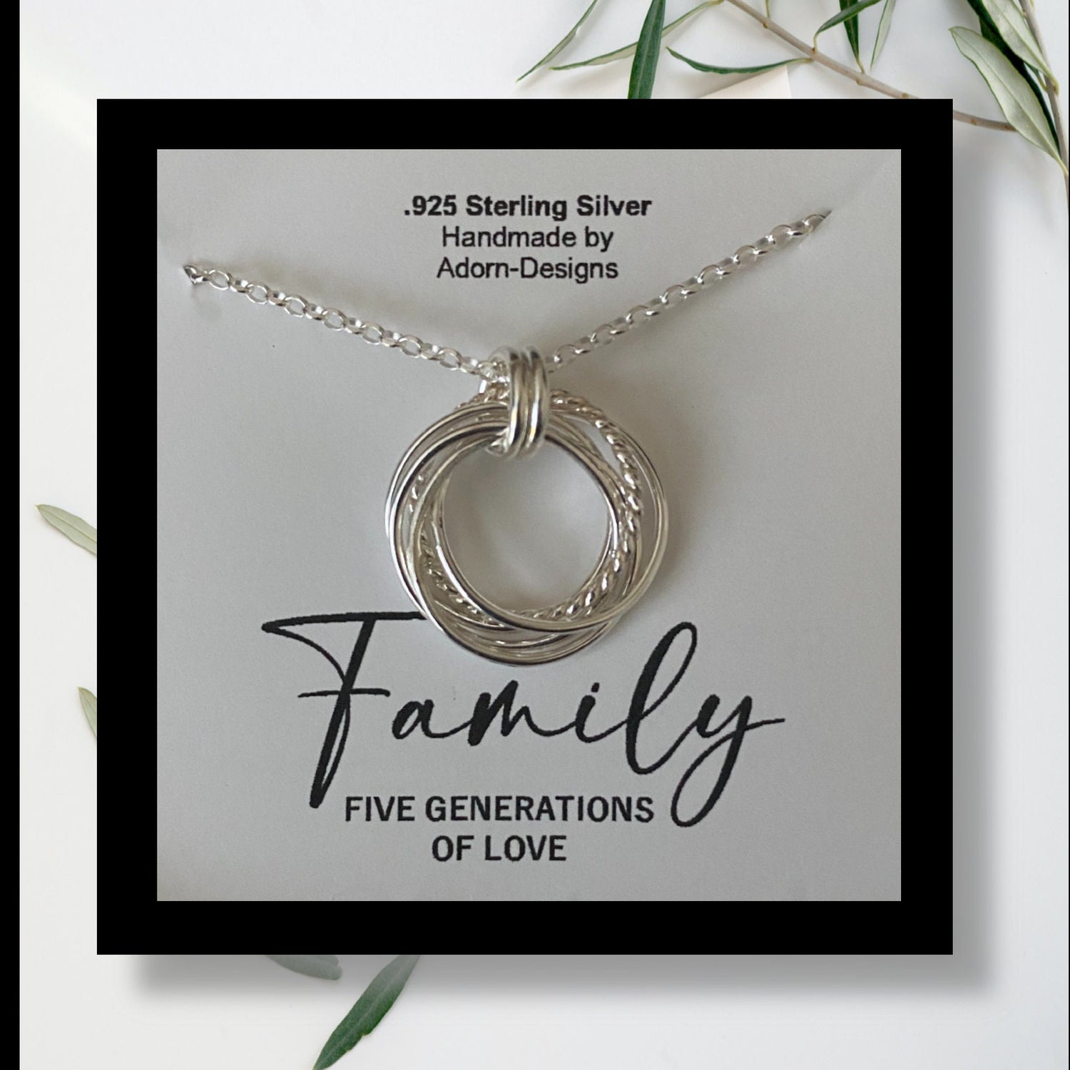 5 Generations Sterling Silver Pendant