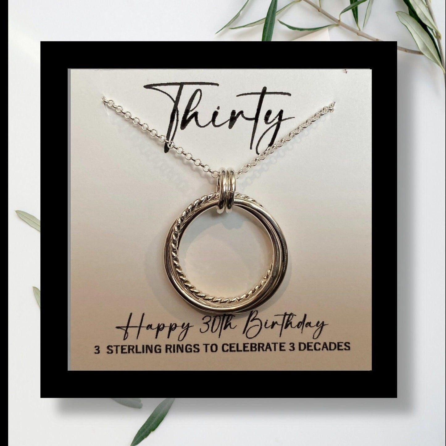 30th Milestone Birthday - Sterling Silver Symbolic Necklace