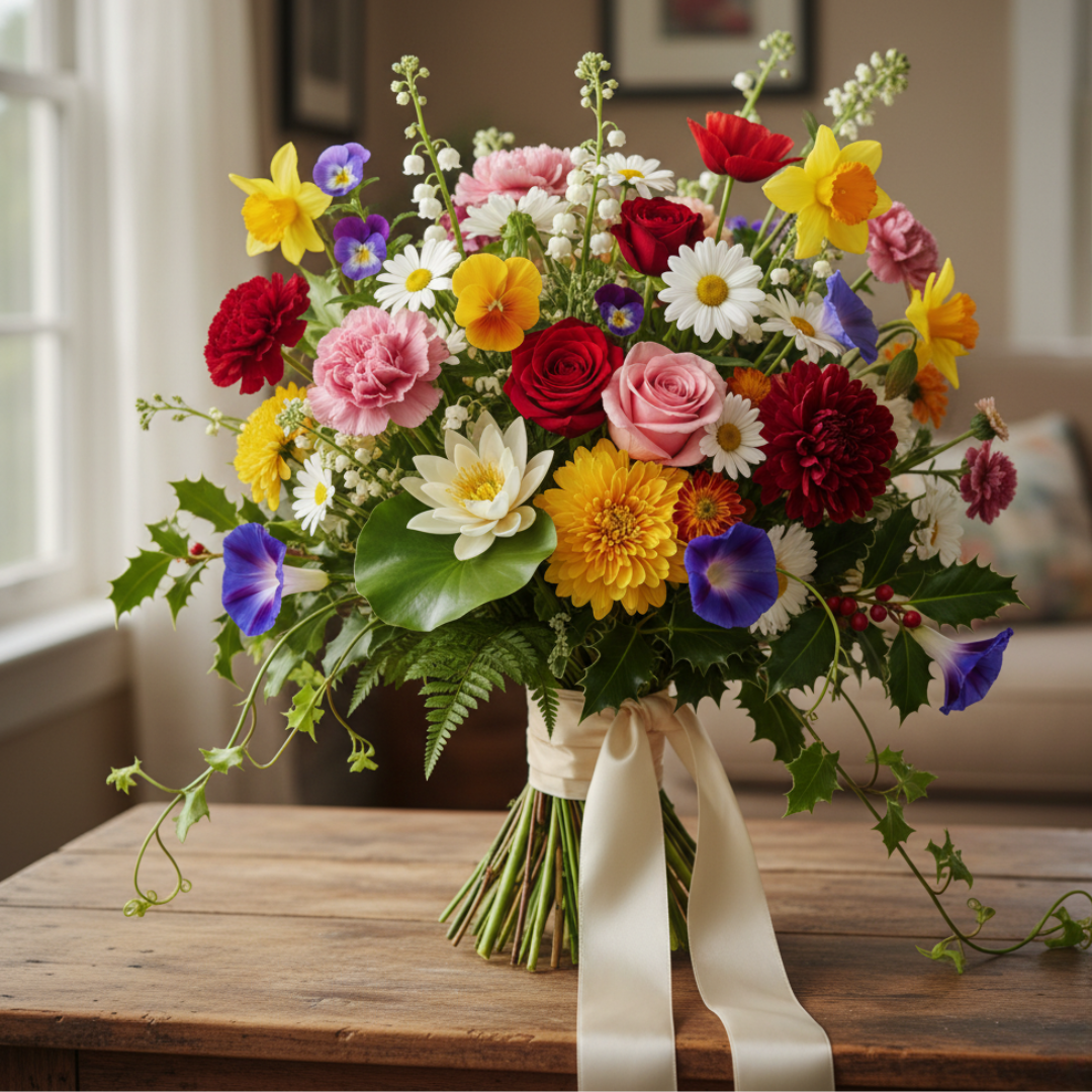All 12 birth month flowers in a beautiful boquet