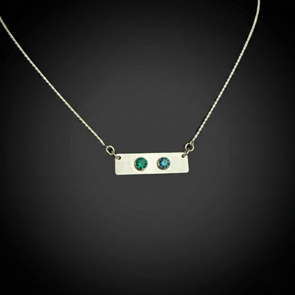 Sterling Silver Family Birthstone Bar Necklace