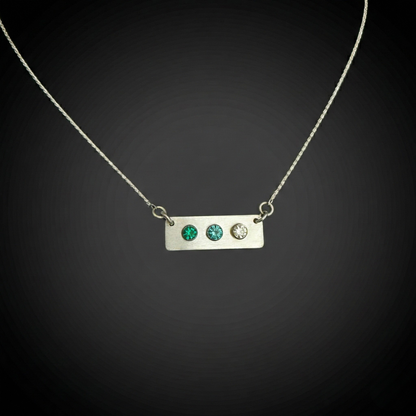 Sterling Silver Family Birthstone Bar Necklace