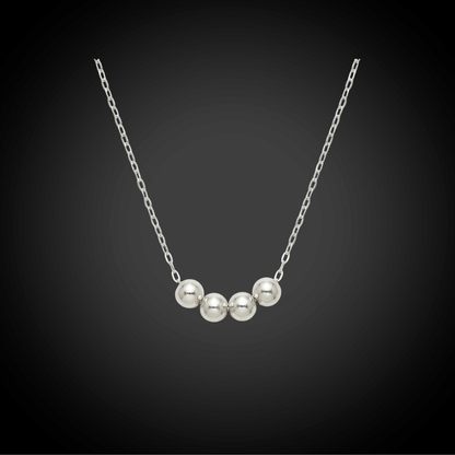 40th Birthday Necklace — 4 Sterling Silver Beads and 18" Chain