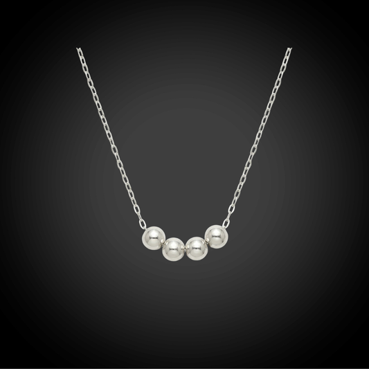 40th Birthday Necklace — 4 Sterling Silver Beads and 18" Chain