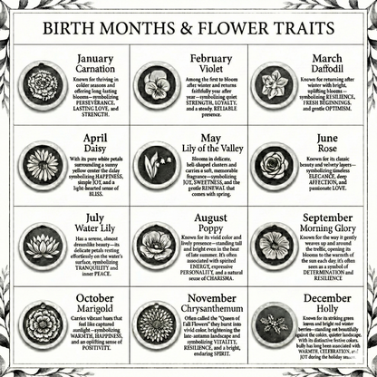 Birth Flower Family Necklace | Sterling Silver Personalized Charm Necklace