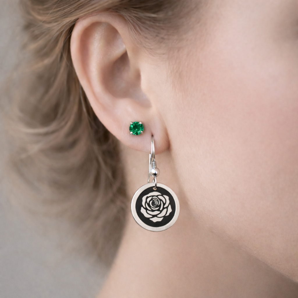 June Birthday Gift | Birth Month Flower Earrings | Rose | Born in June