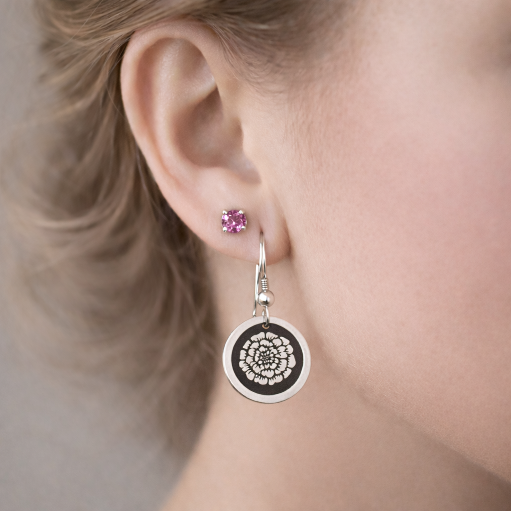October Birthday Gift | Birth Month Flower Earrings | Marigold | Born in October