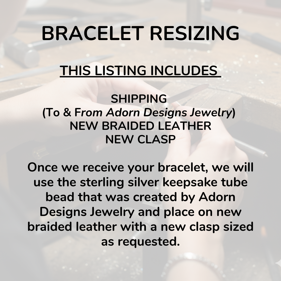 Resize bracelet using customers existing keepsake bead