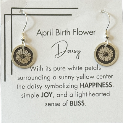 April Birthday Gift | Birth Month Flower Earrings | Daisy | Born in April