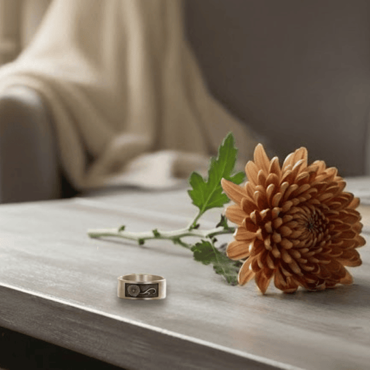 sterling silver ring with birth month November Chrysanthemum