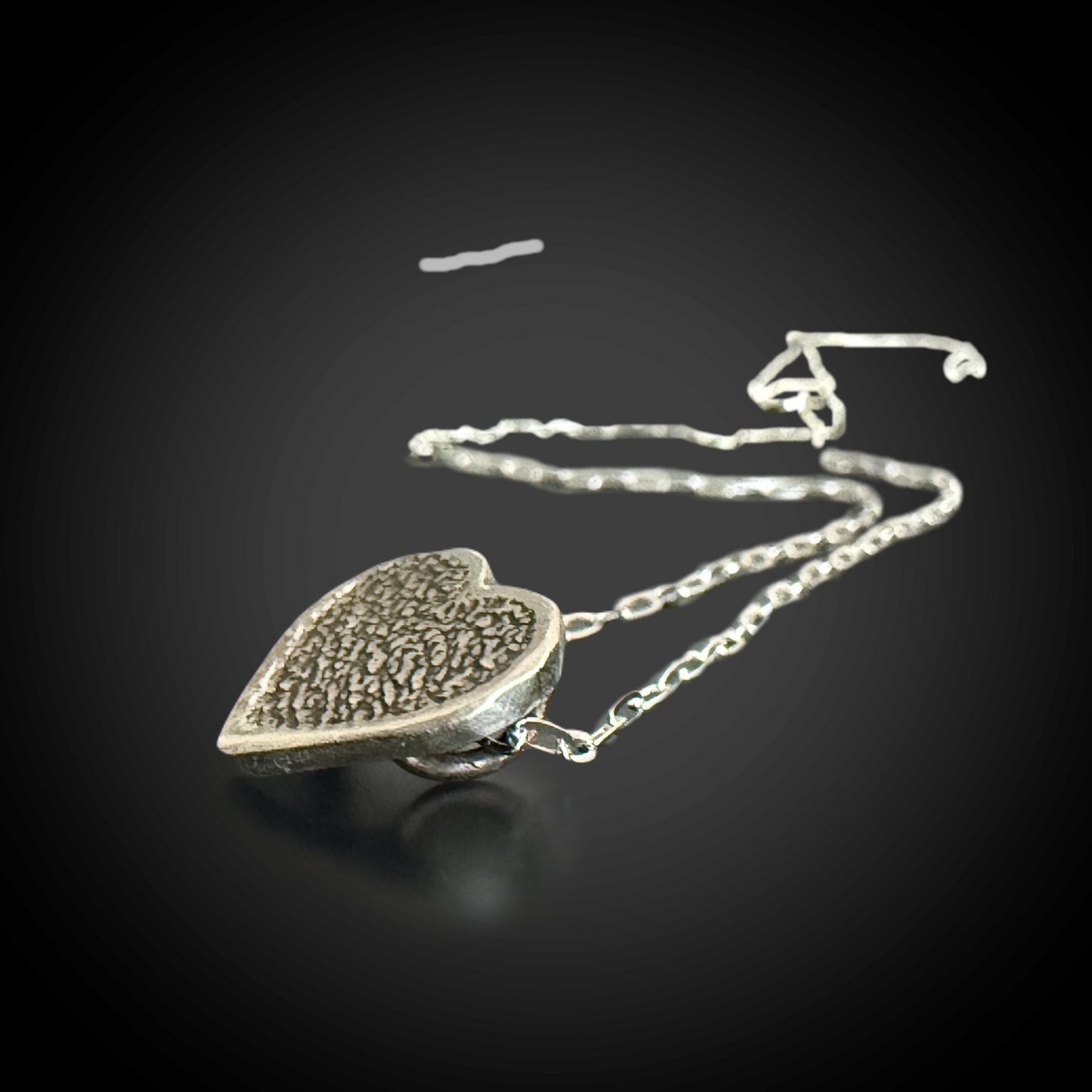 Dainty Heart Fingerprint Necklace — Sterling Silver, 18" Chain (Hidden Bail)