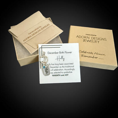 packaging for holly birth month flower jewelry
