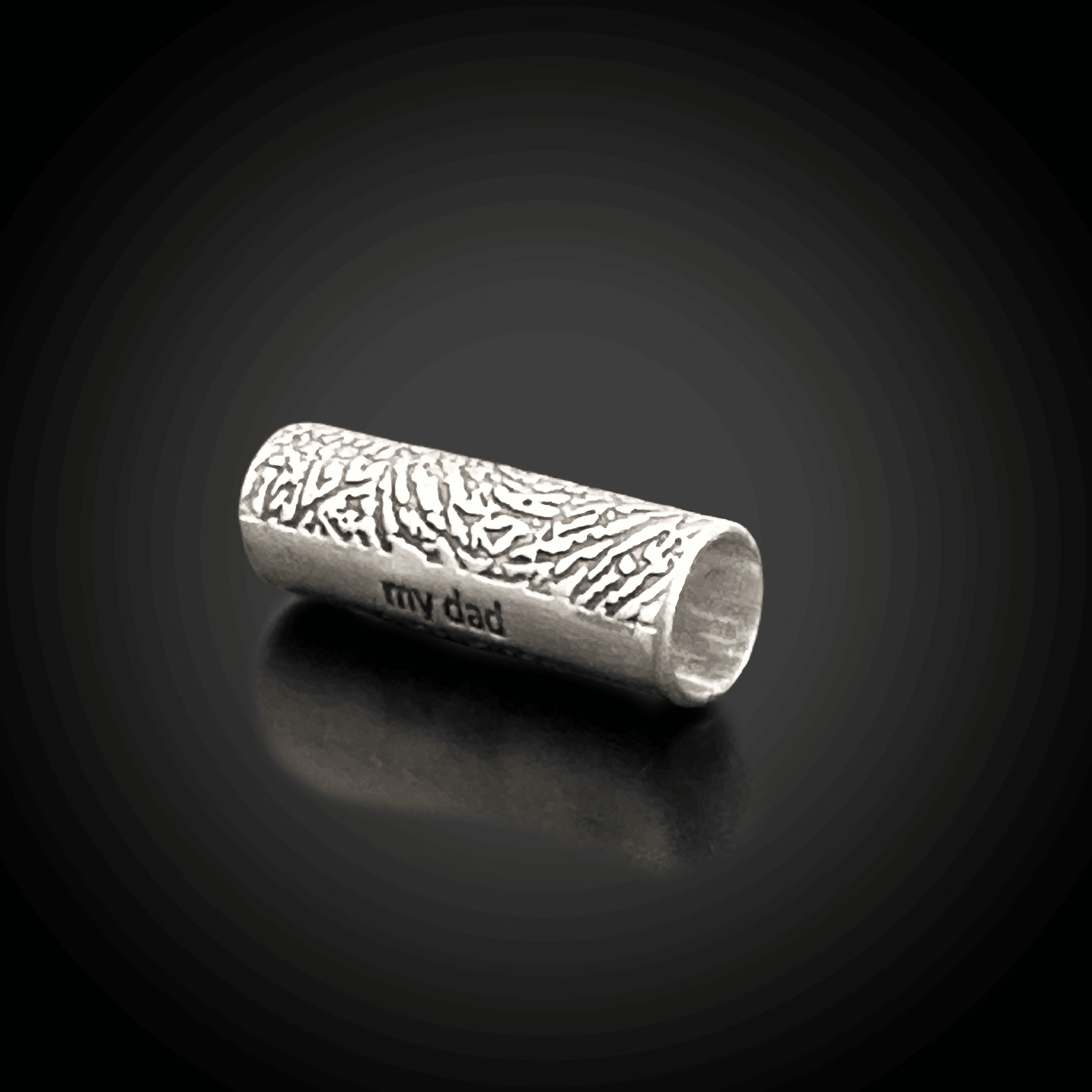 Tube Barrel Bead with Fingerprint - Adorn Designs Jewelery