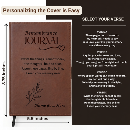 Remembrance Journal, Thoughtful Gift for Friend or Family Grieving Loss of Loved One