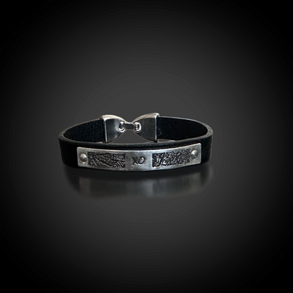 Leather Bracelet w/ 2 Fingerprints