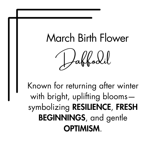 March Birth Month Flower Ring - Daffodil - Sterling Silver Engraved Band