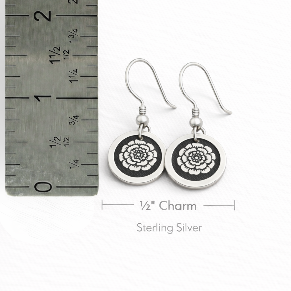 October Birthday Gift | Birth Month Flower Earrings | Marigold | Born in October