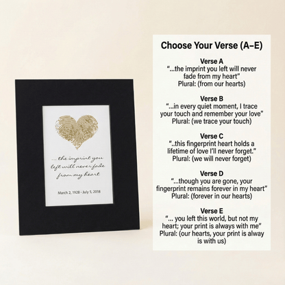 memorial art print verses