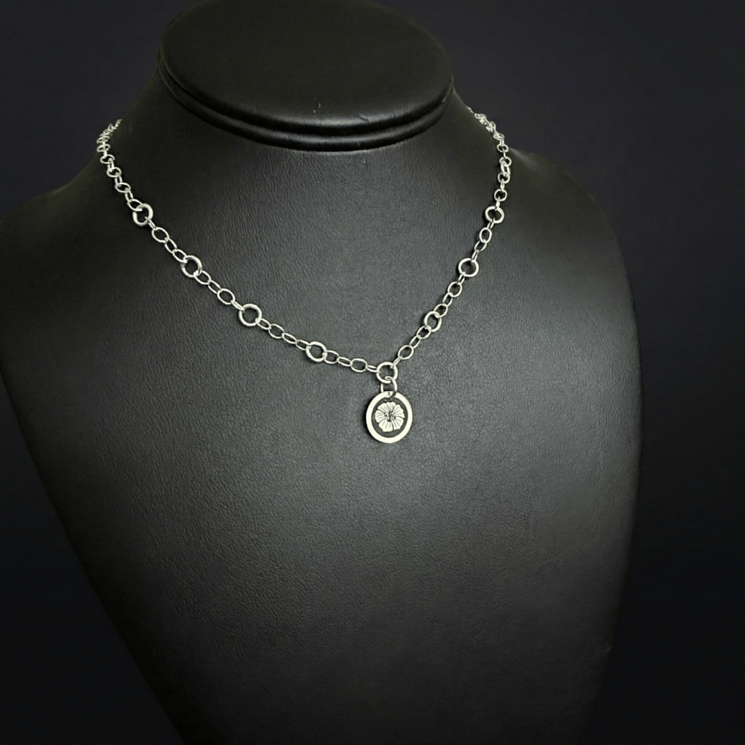 Birth Flower Family Necklace | Sterling Silver Personalized Charm Necklace