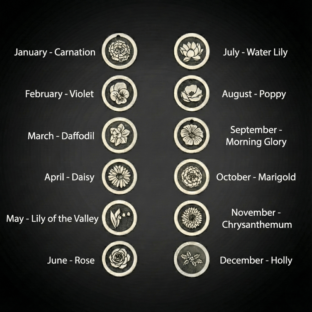 Birth Flower Family Necklace | Sterling Silver Personalized Charm Necklace