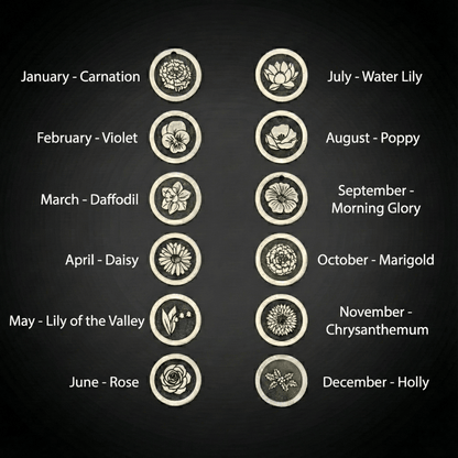 Birth Flower Family Necklace | Sterling Silver Personalized Charm Necklace