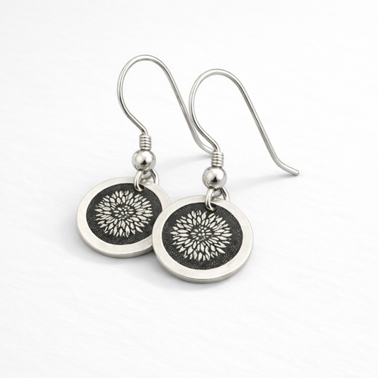 November Birthday Gift | Birth Month Flower Earrings | Chrysanthemum| Born in November