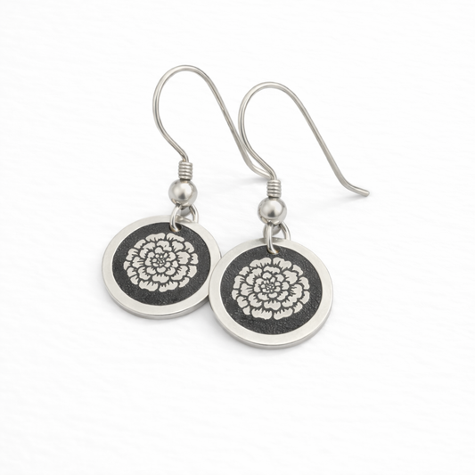 October Birthday Gift | Birth Month Flower Earrings | Marigold | Born in October