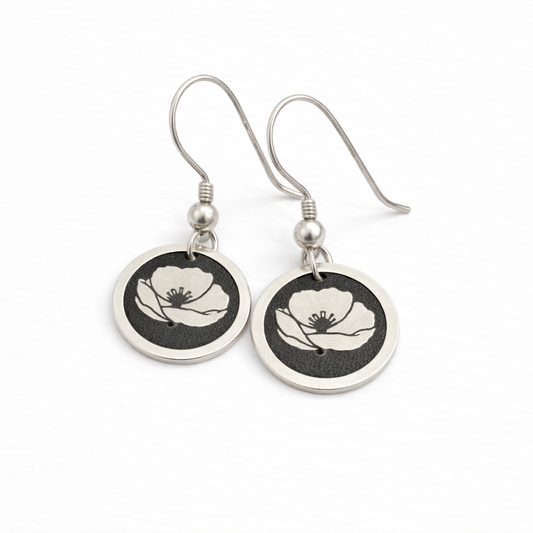 August Birthday Gift | Birth Month Flower Earrings | Poppy | Born in August