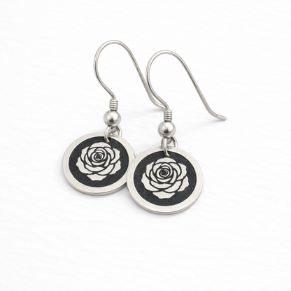June Birthday Gift | Birth Month Flower Earrings | Rose | Born in June
