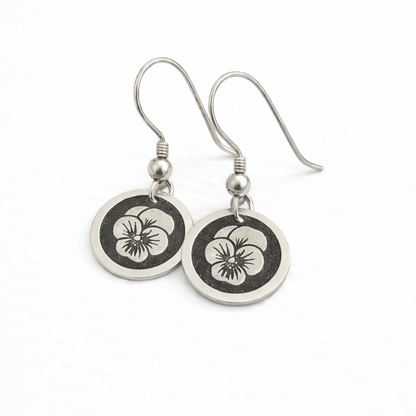 February Birthday Gift | Birth Month Flower Earrings | Violet | Born in February