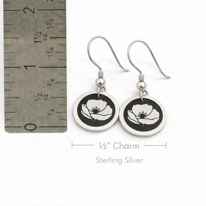 August Birthday Gift | Birth Month Flower Earrings | Poppy | Born in August