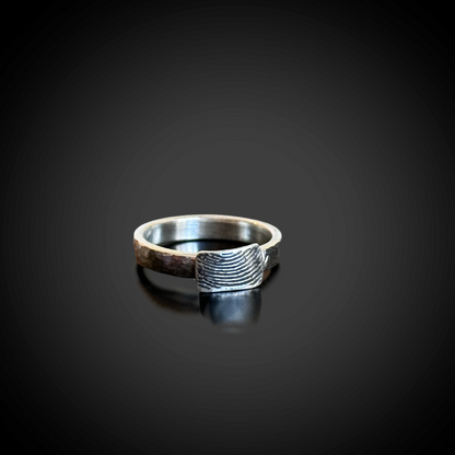 Single Band Fingerprint Ring - Sterling Silver Unisex