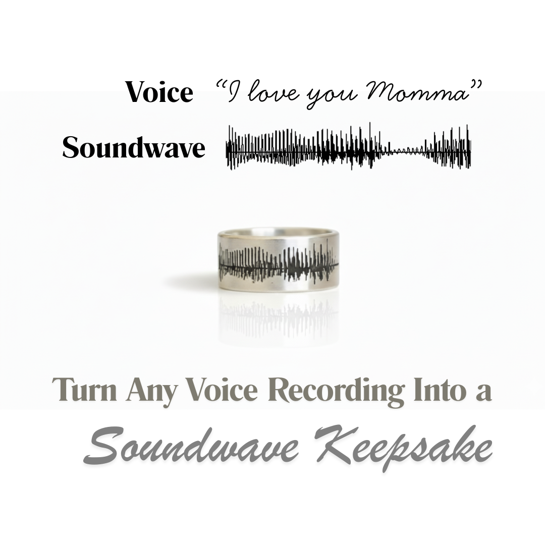 Soundwave Ring | Voice Recording Jewelry |Custom Audio Wave  | Memorial for Loved One or Pet | New Mother Gift | Wedding