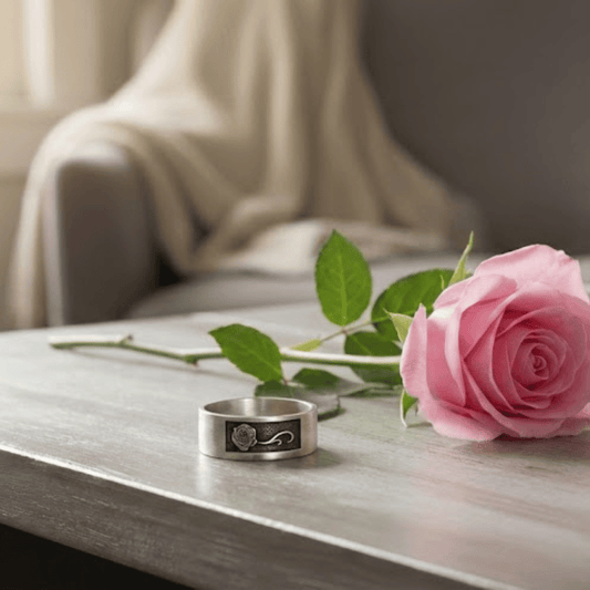 june birth month flower rose sterling silver ring