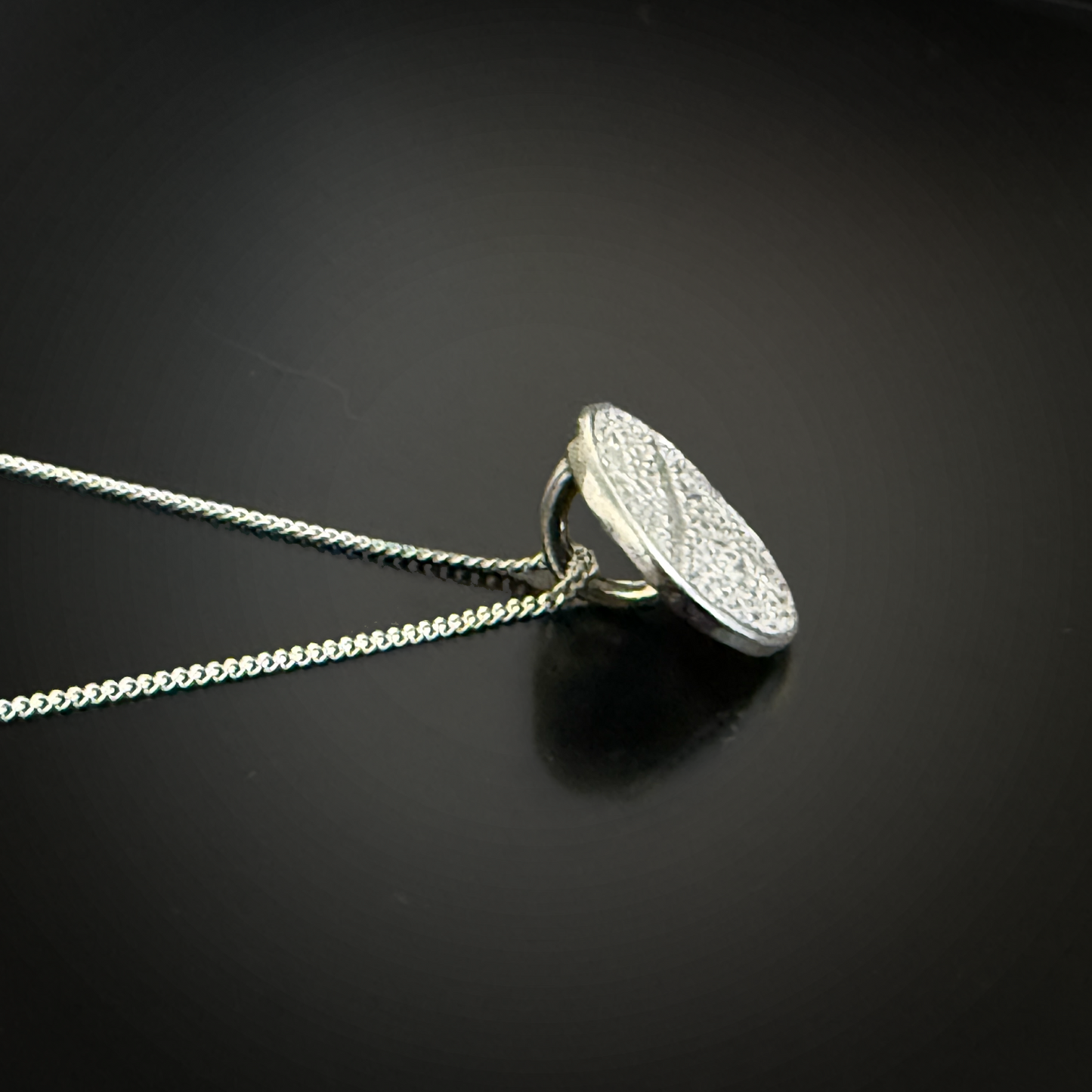 Dainty Round Fingerprint Necklace — Sterling Silver (No Back Engraving)