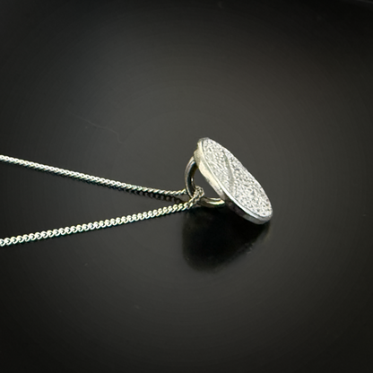 Dainty Round Fingerprint Necklace — Sterling Silver (No Back Engraving)
