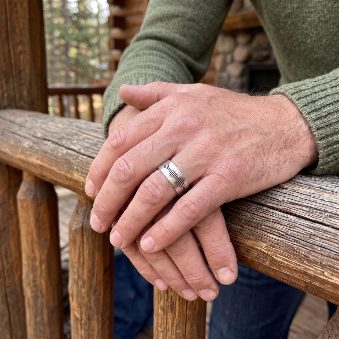 Soundwave Ring — Sterling Silver, Custom Voice Recording, Unisex