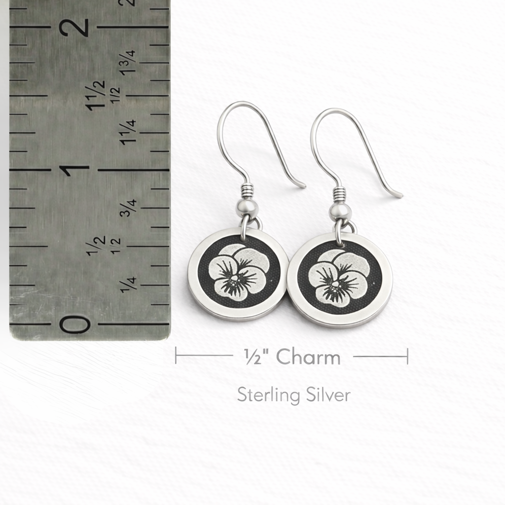 February Birthday Gift | Birth Month Flower Earrings | Violet | Born in February