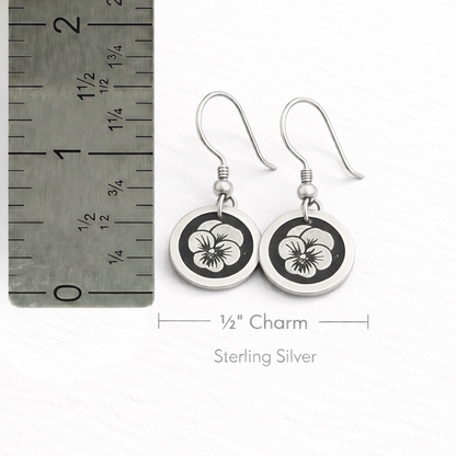 February Birthday Gift | Birth Month Flower Earrings | Violet | Born in February
