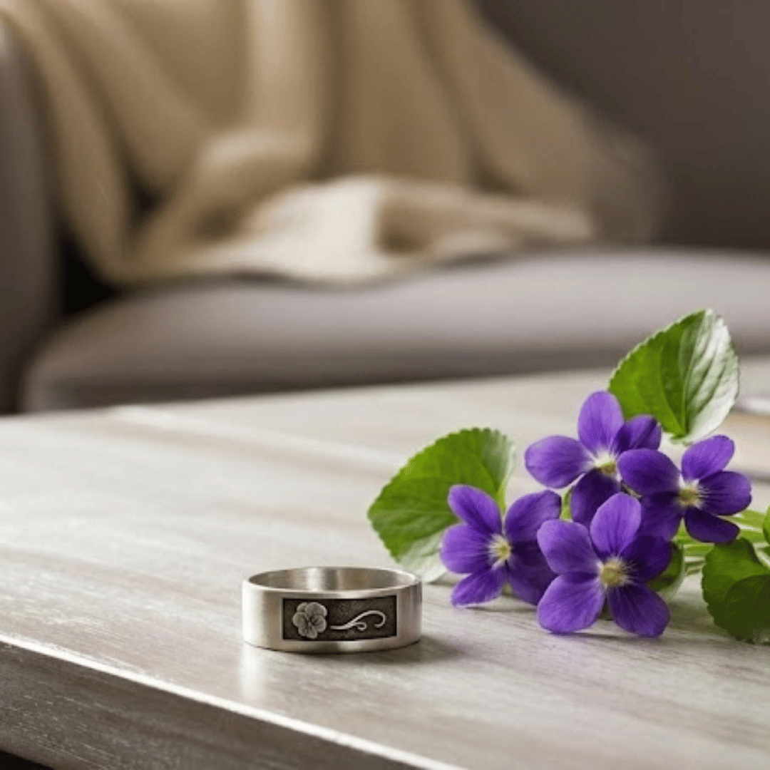 february birth month flower ring