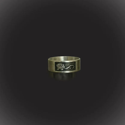 july water lily birth month ring band