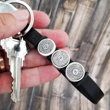 Fingerprint Keychain | Personalized Leather Accessory