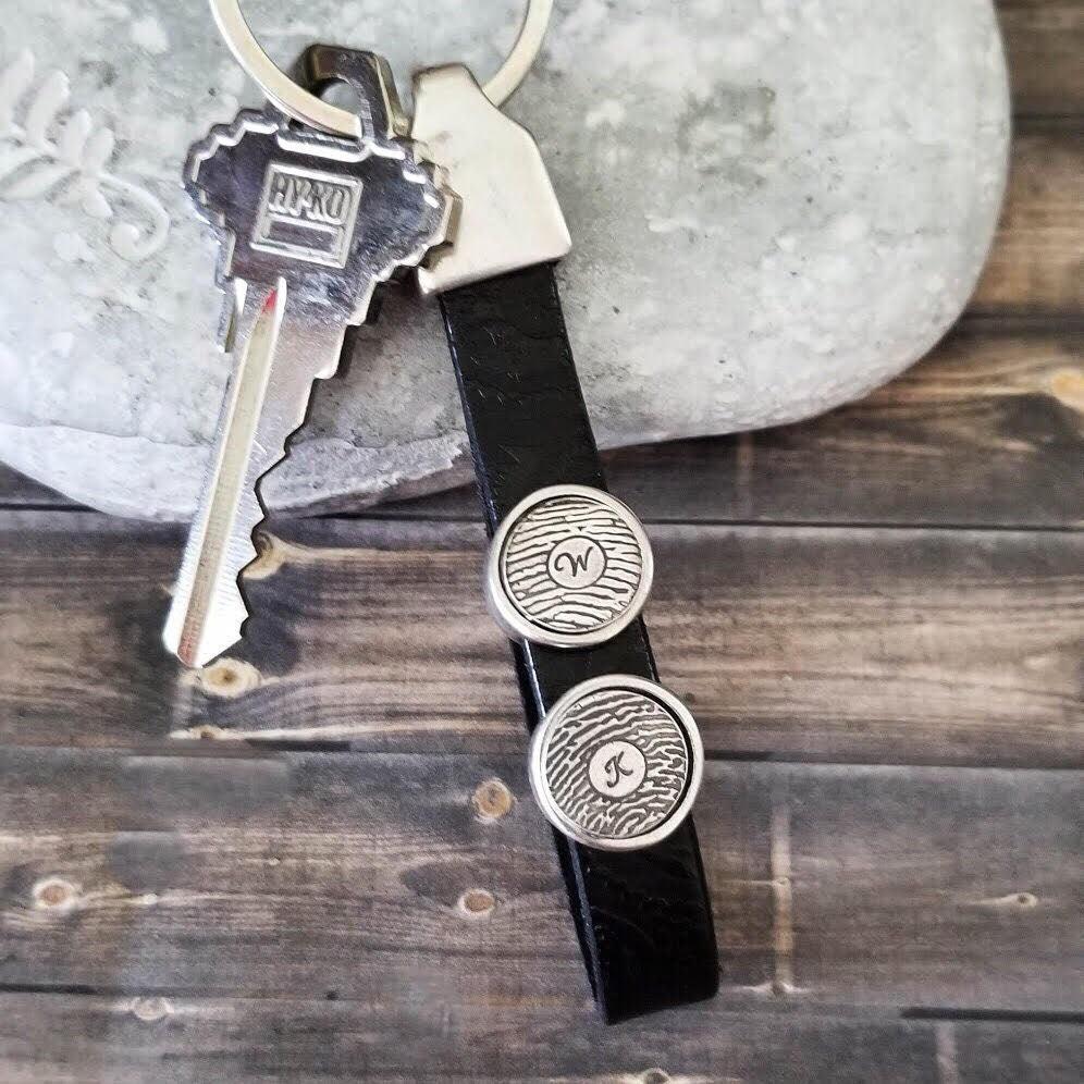 Fingerprint Keychain | Personalized Leather Accessory