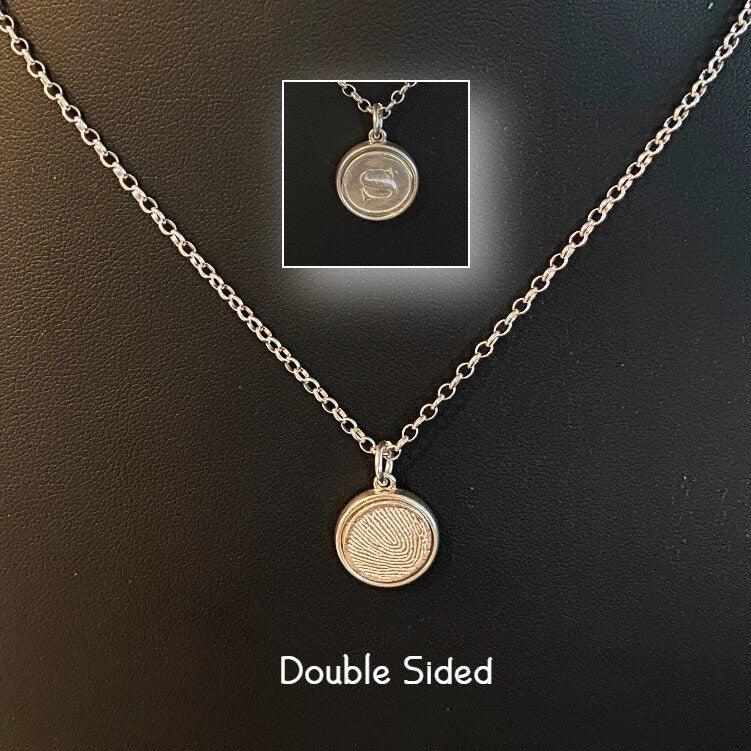 Double Sided Sterling Silver Fingerprint Pendant - Adorn Designs Jewelery