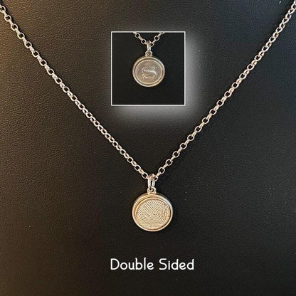 Double Sided Sterling Silver Fingerprint Pendant - Adorn Designs Jewelery