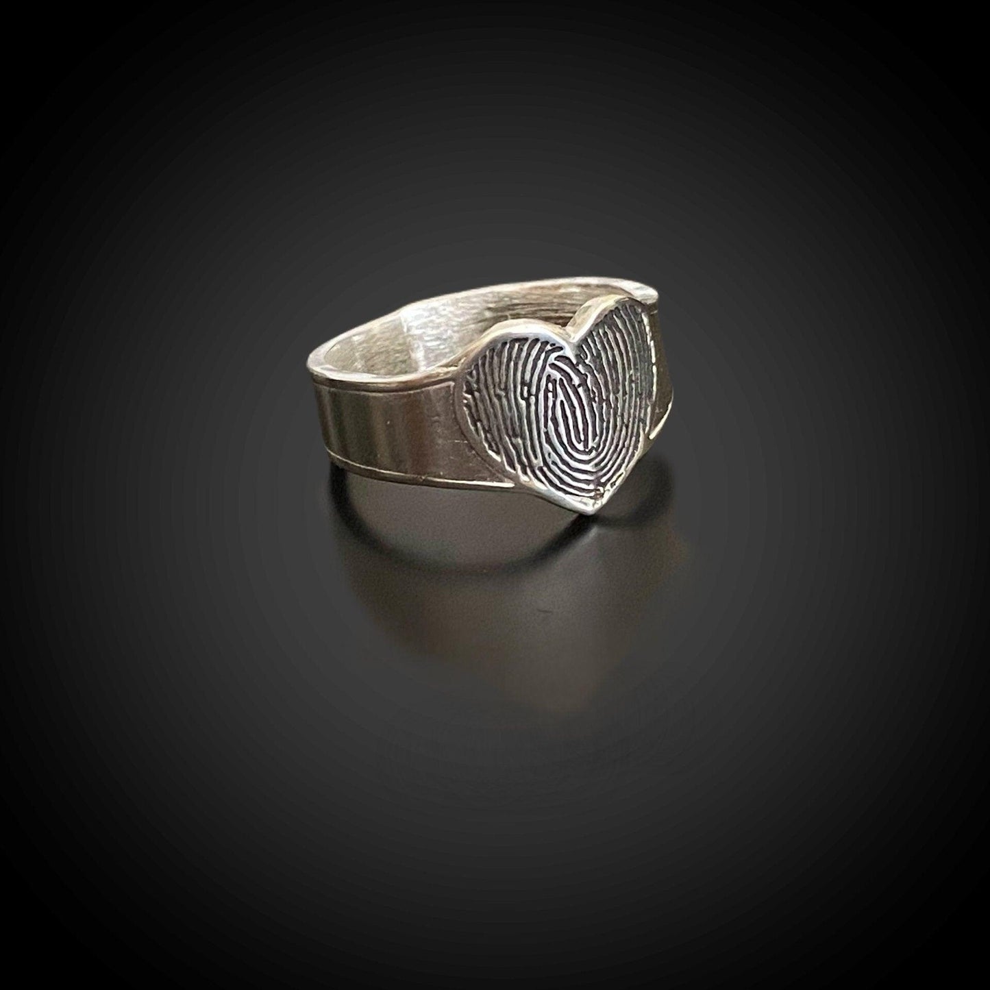 Tapered Band Fingerprint Ring | Sterling Silver - Adorn Designs Jewelery