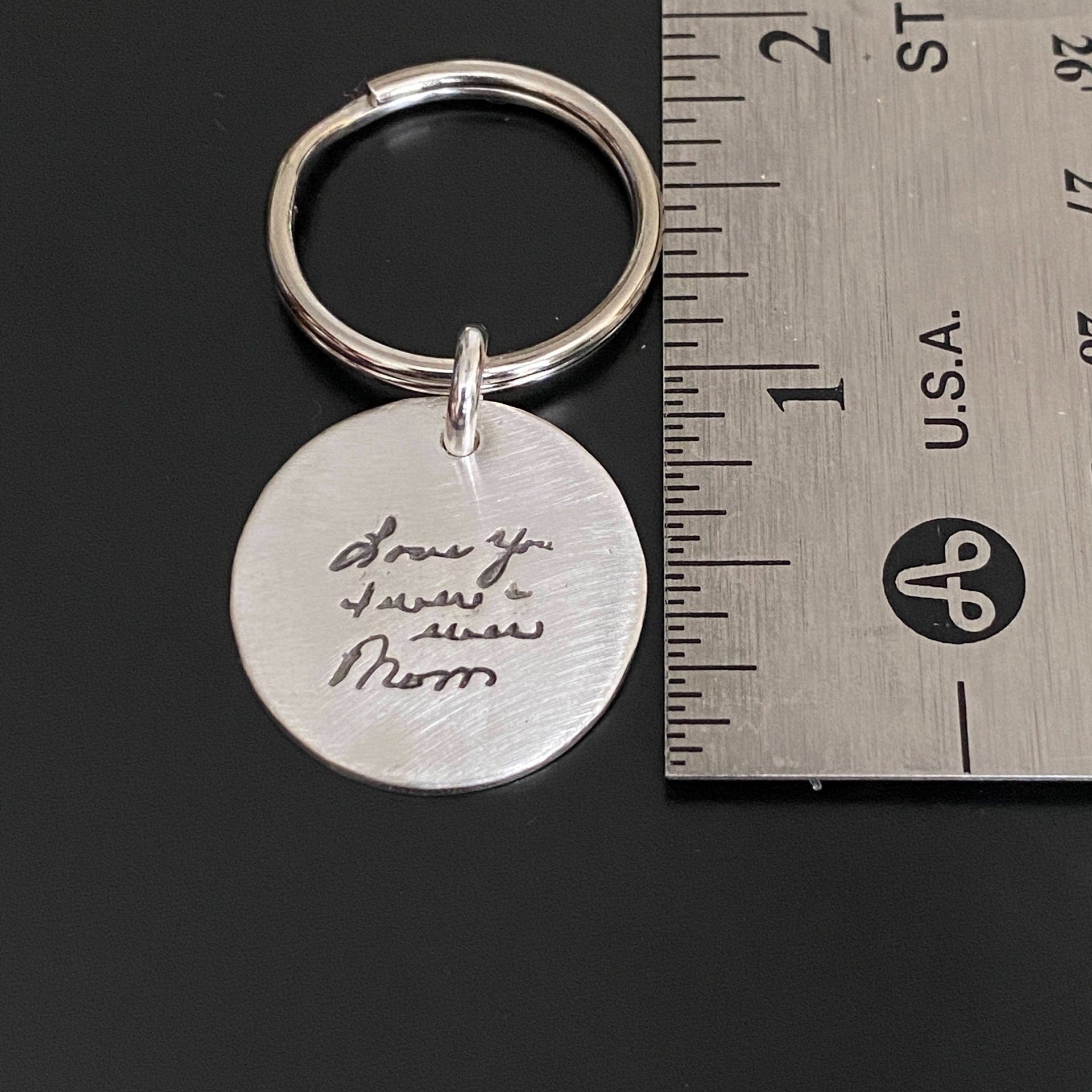 A Fingerprint or Handwriting Keychain | Sterling Silver | Select Size & Shape