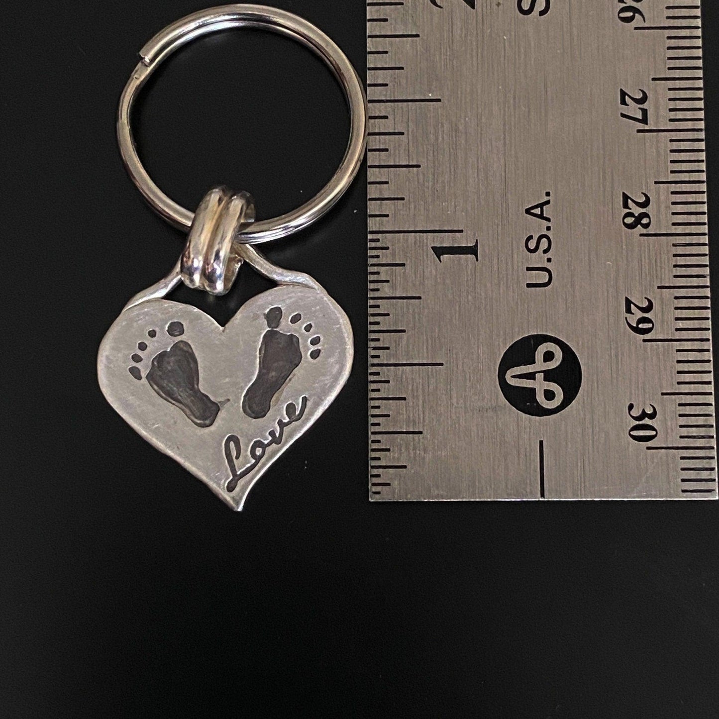 Handprint or Footprint Keychain - Sterling Silver - Adorn Designs Jewelery